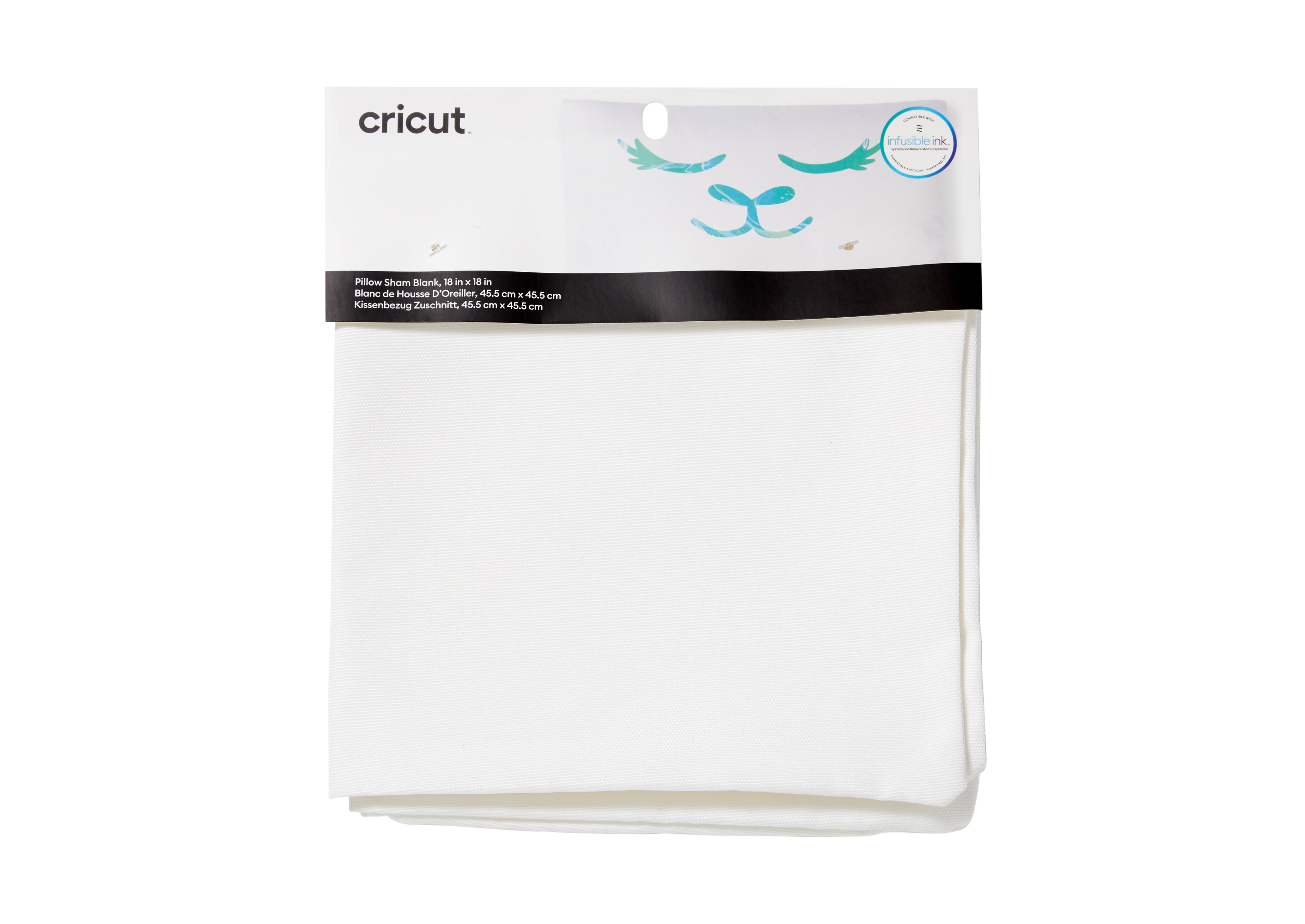 White Polyester Euro Pillow Sham with Zipper Closure