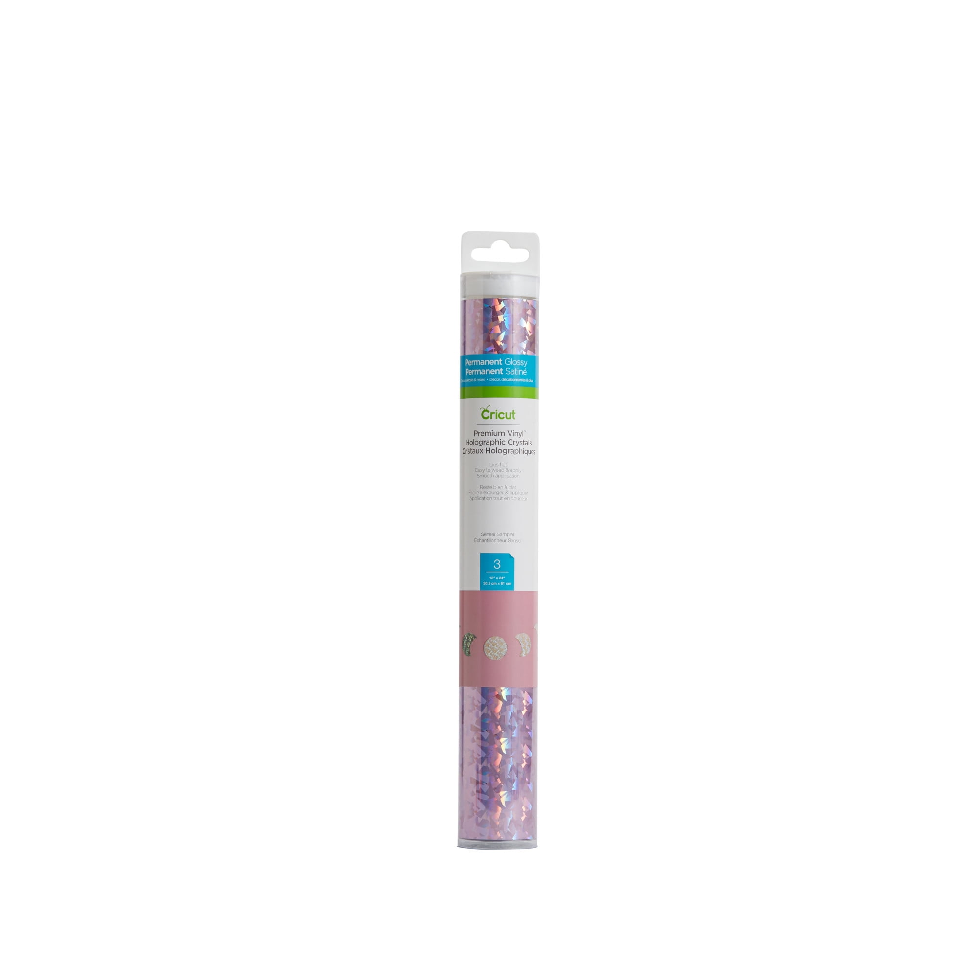 Cricut® Premium Vinyl Holographic Crystals Sampler, Sensei – Permanent, 12" x 24"