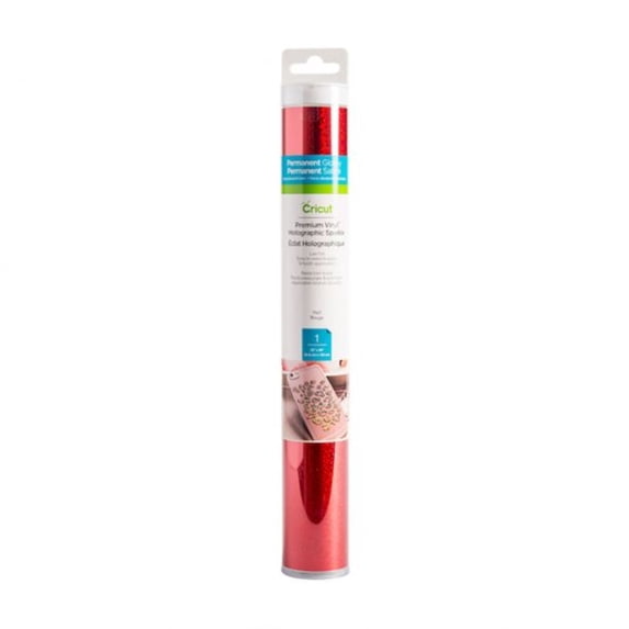 Cricut® Premium Vinyl™ Holographic Sparkle – Permanent, Red, 12" x 48"