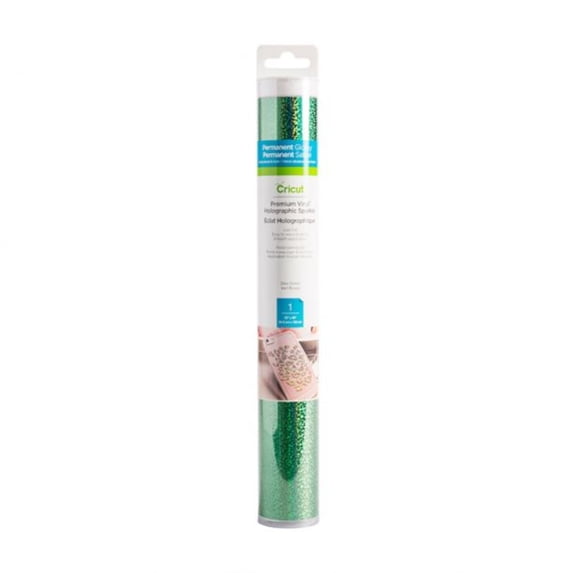 Cricut® Premium Vinyl Holographic Sparkle – Permanent, Dew Green, 12" x 48"