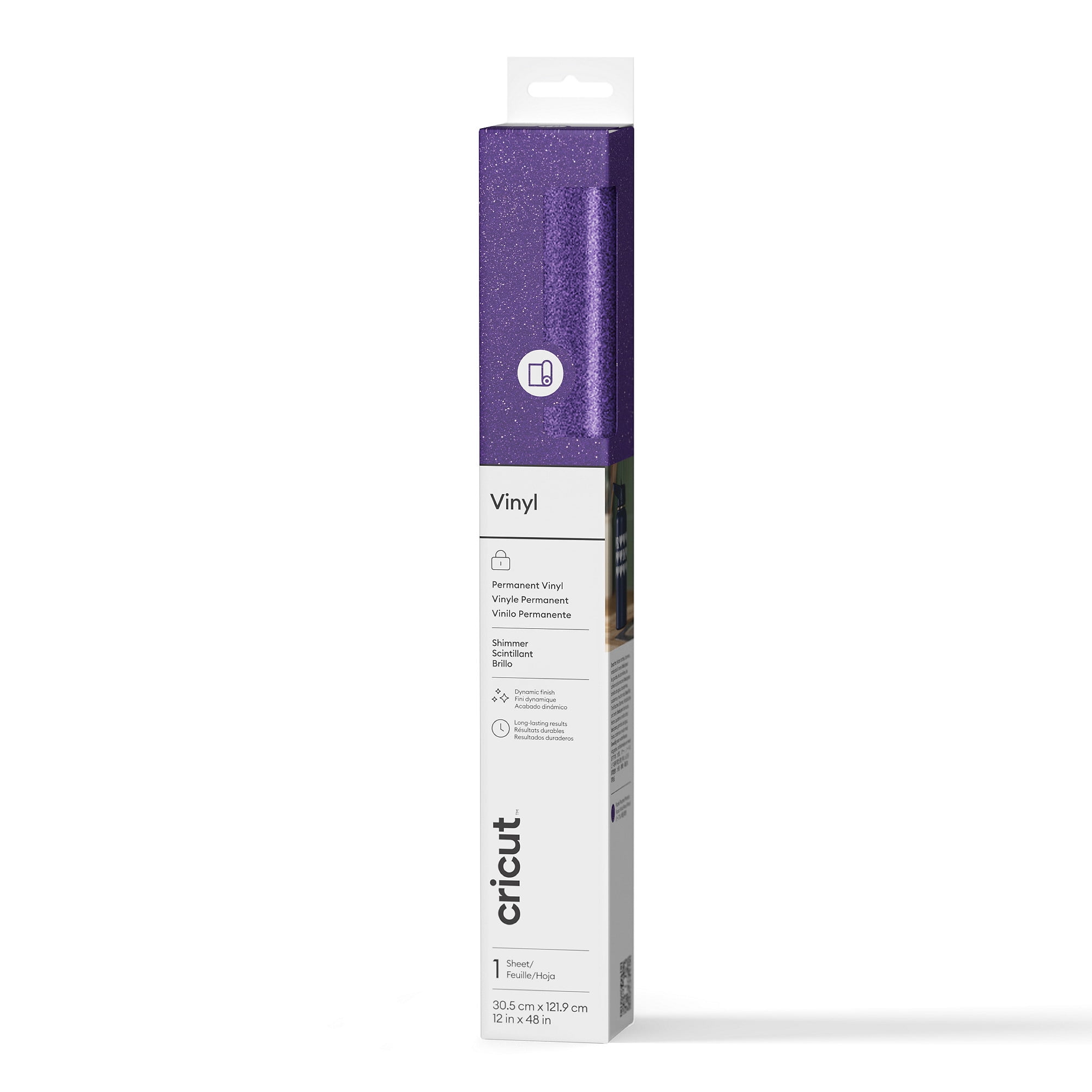 Cricut Shimmer Vinyl  Permanent (4 ft), Purple, 12 x48, Roll