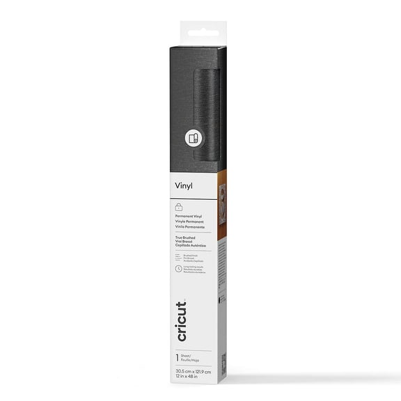 Cricut Vinyl True Brushed  Permanent, 12" x 48",Black