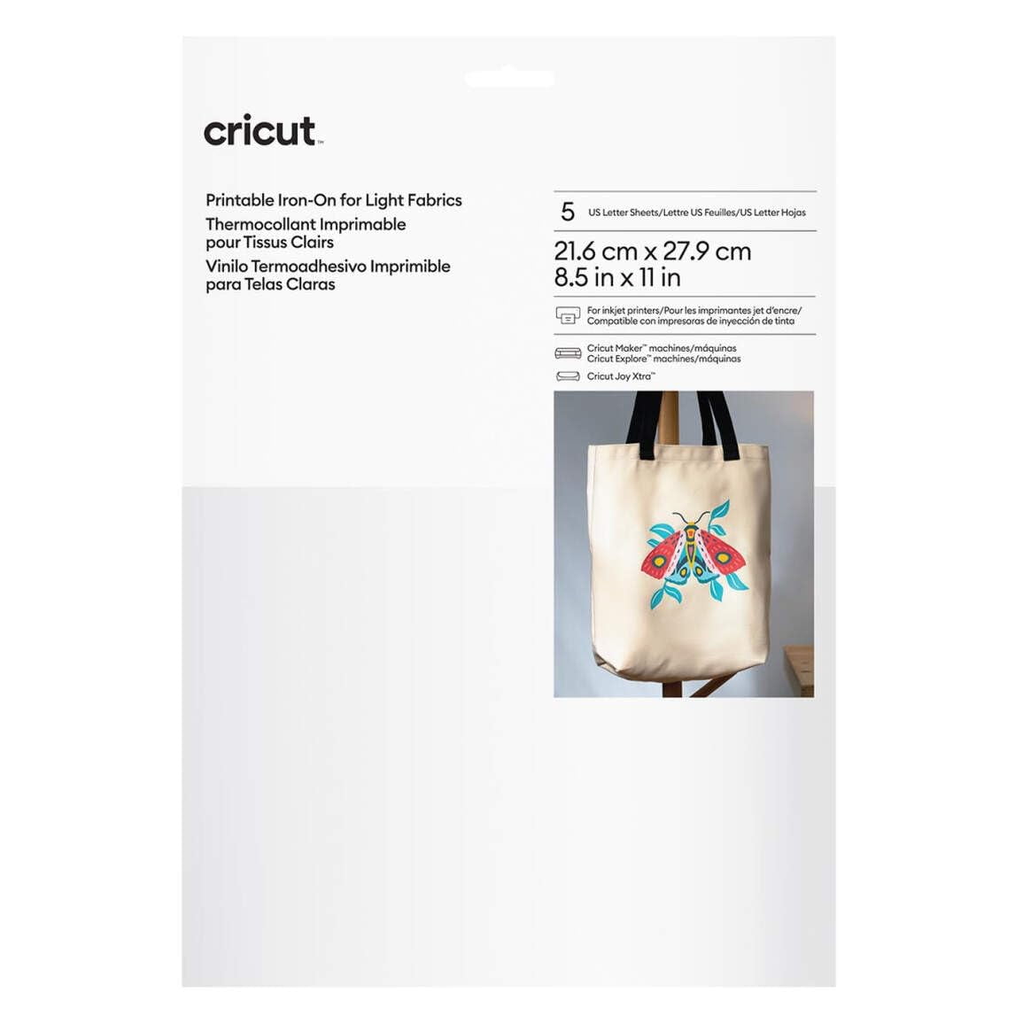 Cricut Printable Iron On for Light Fabrics - US Letter Size, (5ct ...