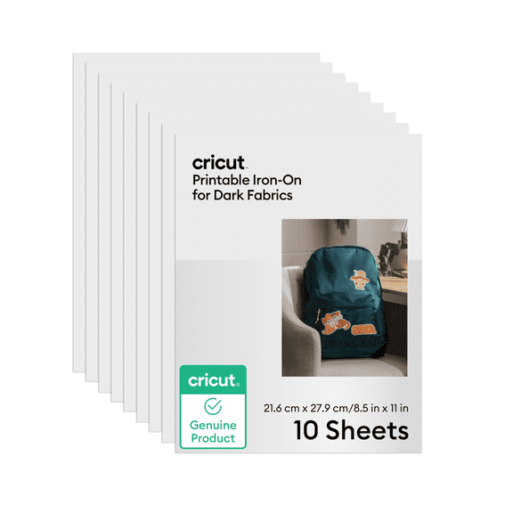 Cricut® Printable Iron-On™ Vinyl For Dark Fabrics - 8.5 in x 11 in (10 ct), 8.5" x 11"