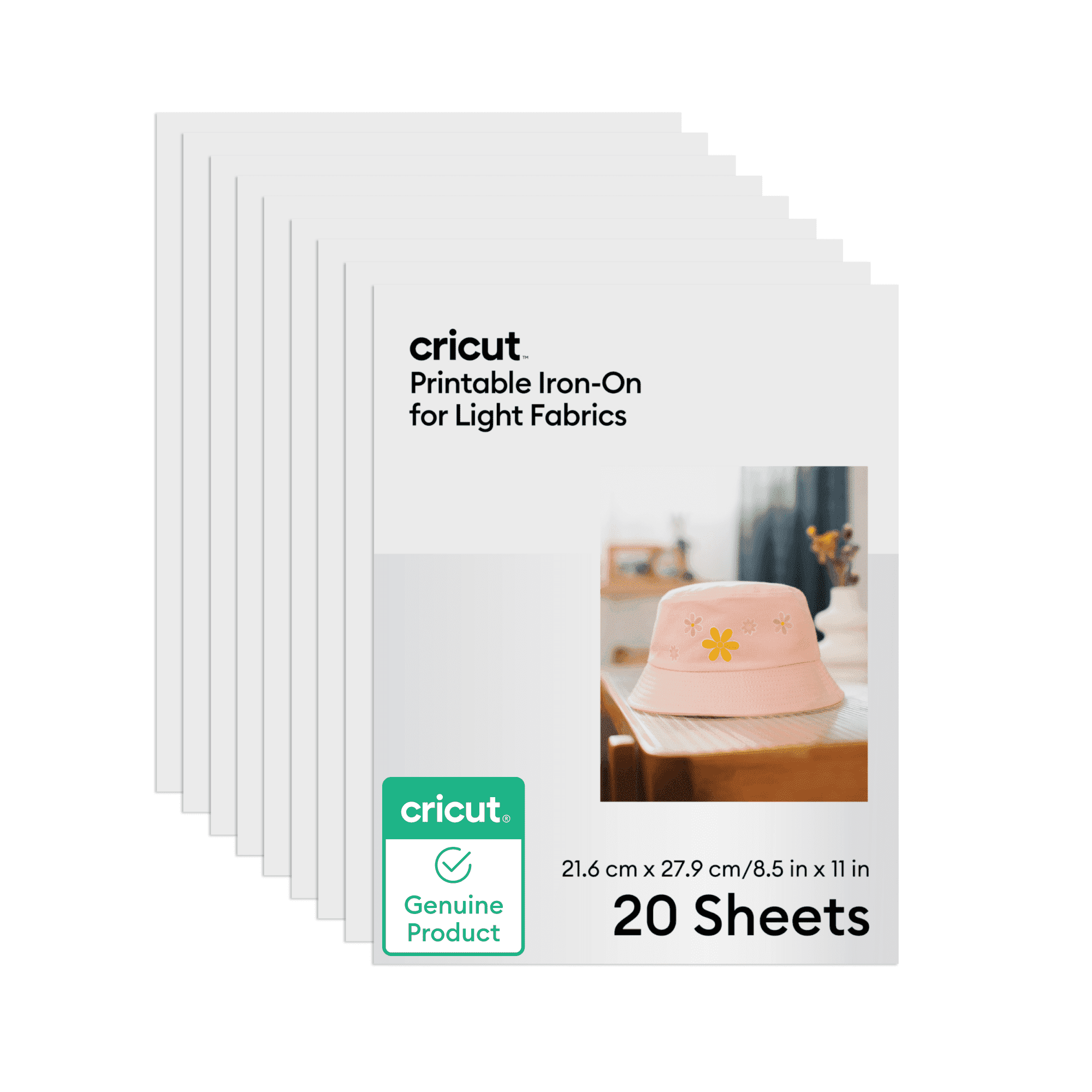 Cricut® Printable IronOn™ Vinyl For Light Fabrics 8.5 in x 11 in (20