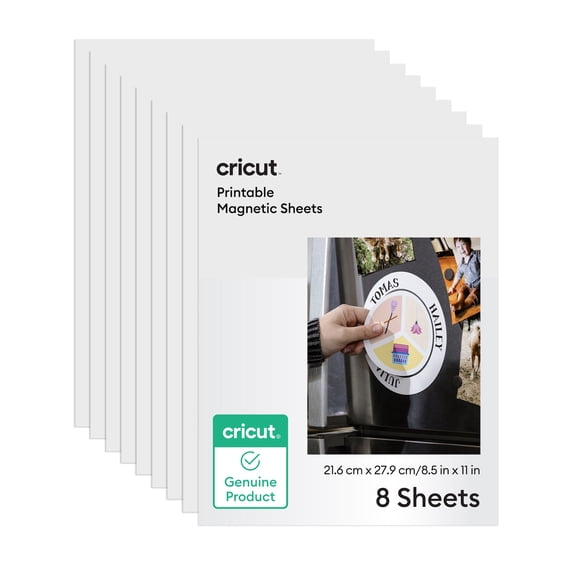 Cricut Printable Magnet Sheets - 8.5 in x 11 in, 8 Count, White Magnet Photo Paper
