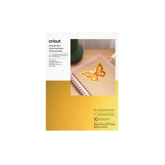Cricut Printable Vinyl (10 ct), 8.5" x 11",Gold