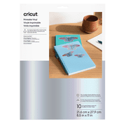 Cricut  Printable Vinyl 10 ct, 8.5" x 11",Silver