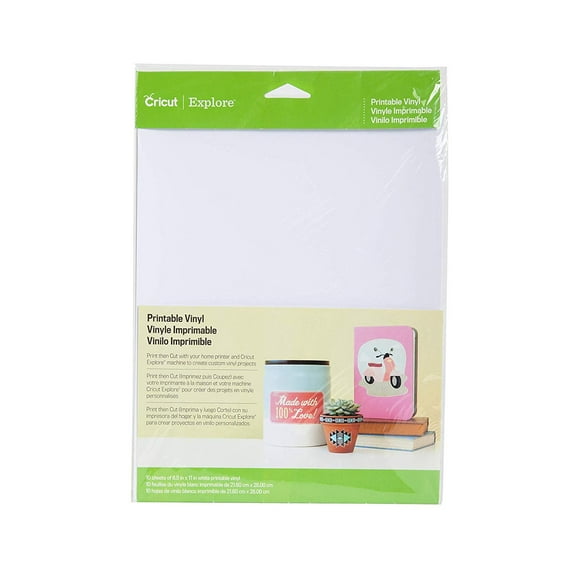 Cricut Printable Vinyl, 8.5"x11" White