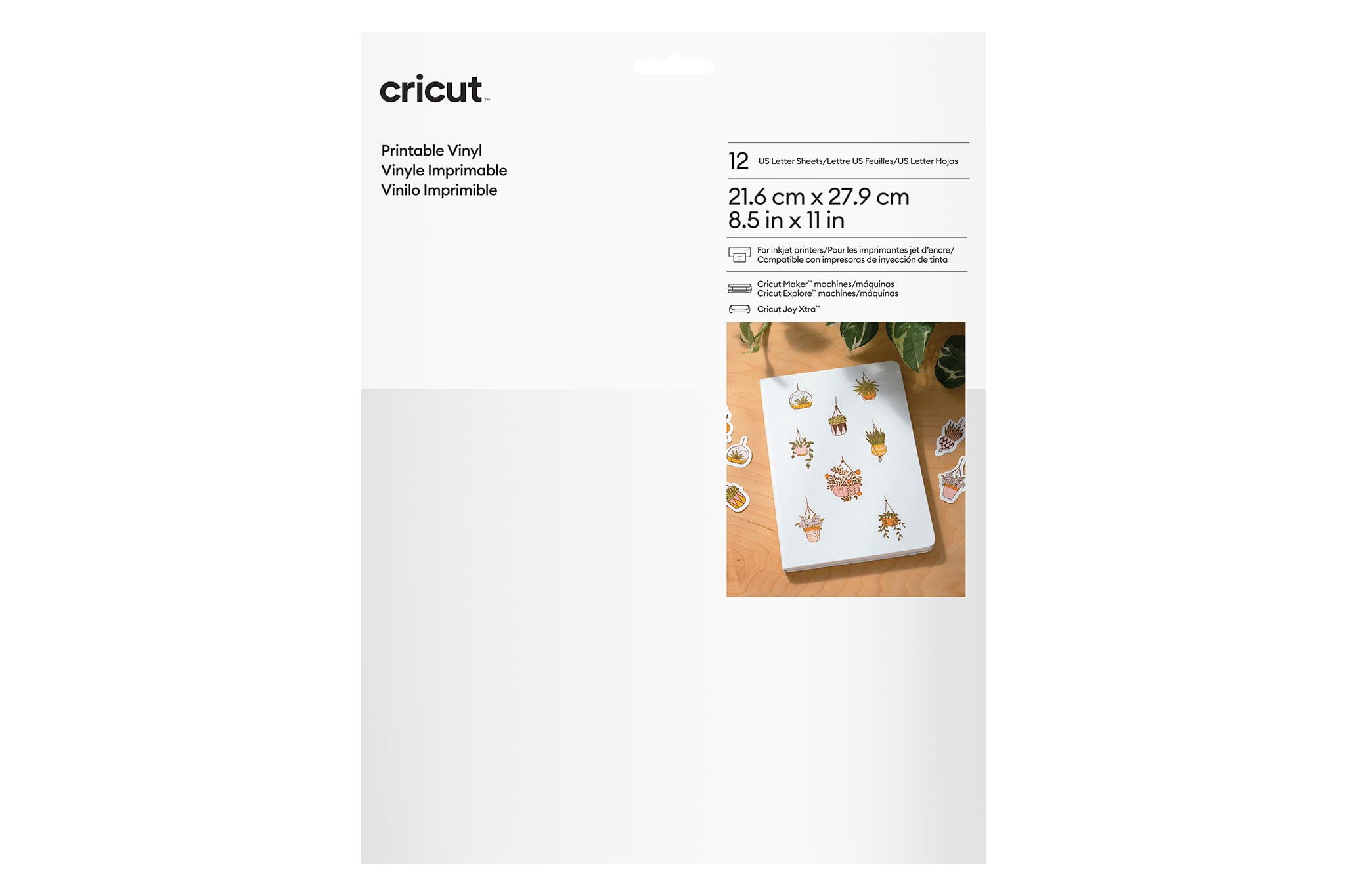 Cricut® Printable Vinyl - US Letter (12 ct), White