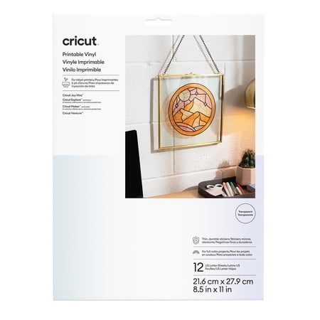 Cricut® Printable Vinyl - US Letter (12 ct), 8.5" x 11",Transparent