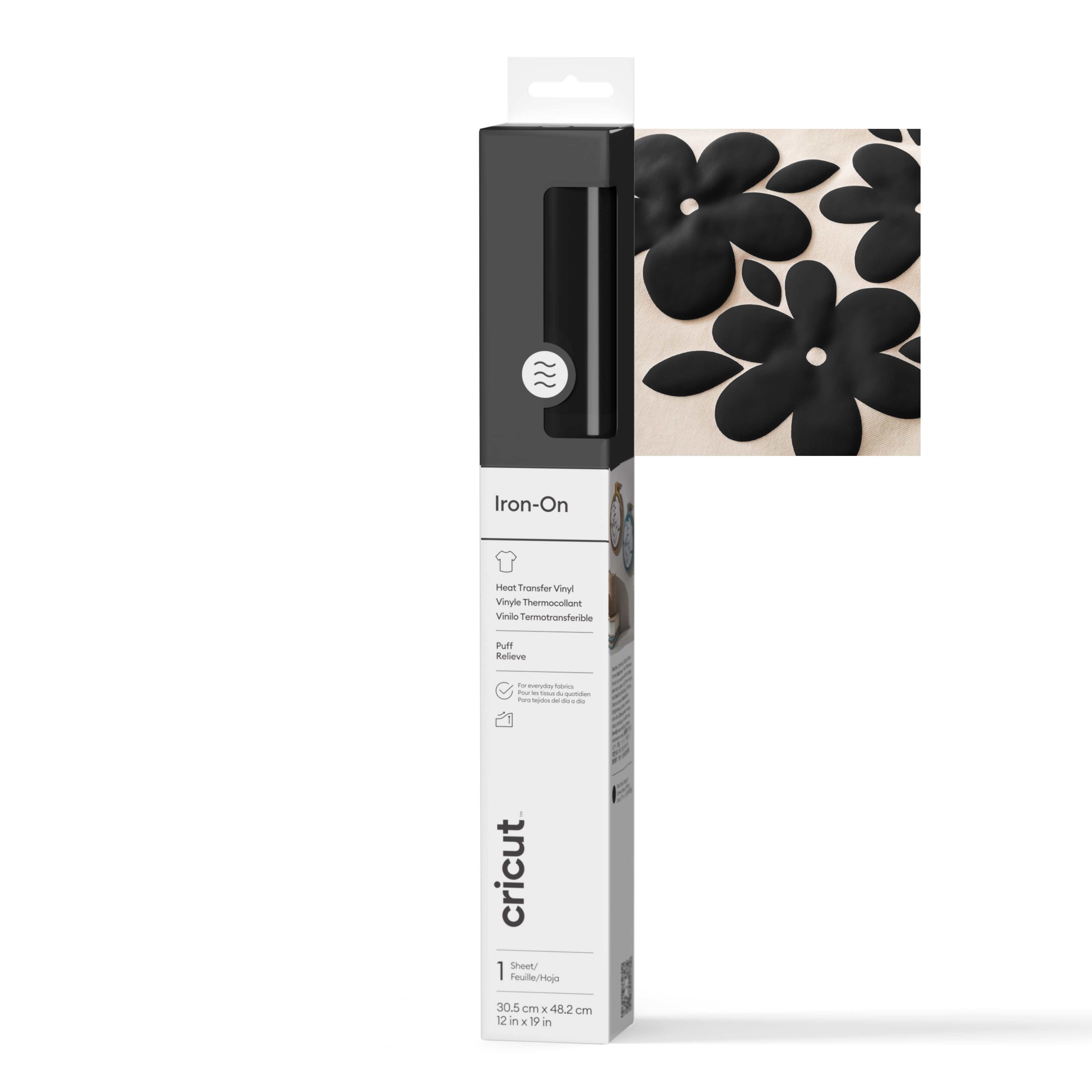 Cricut® Puff Iron-On™ Vinyl (12 in x 19 in), 12" x 19", Black