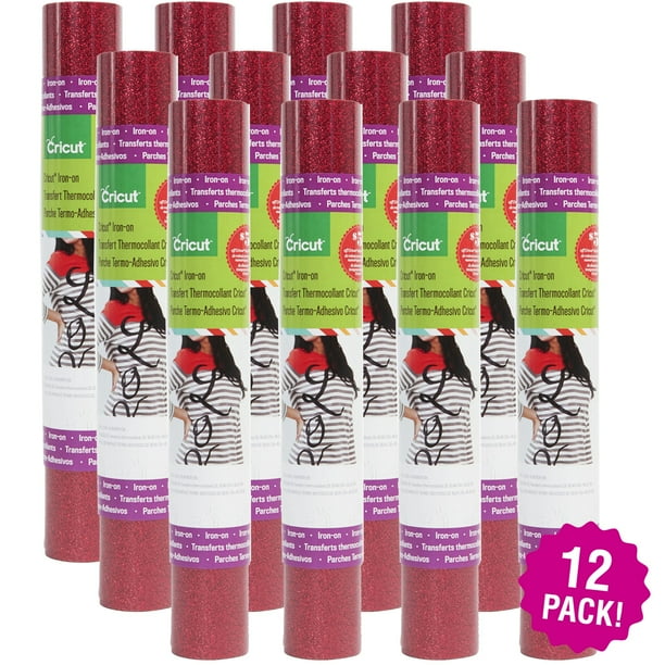 Cricut Red Iron-On Glitter 12"X19", Multipack of 12 - Walmart.com