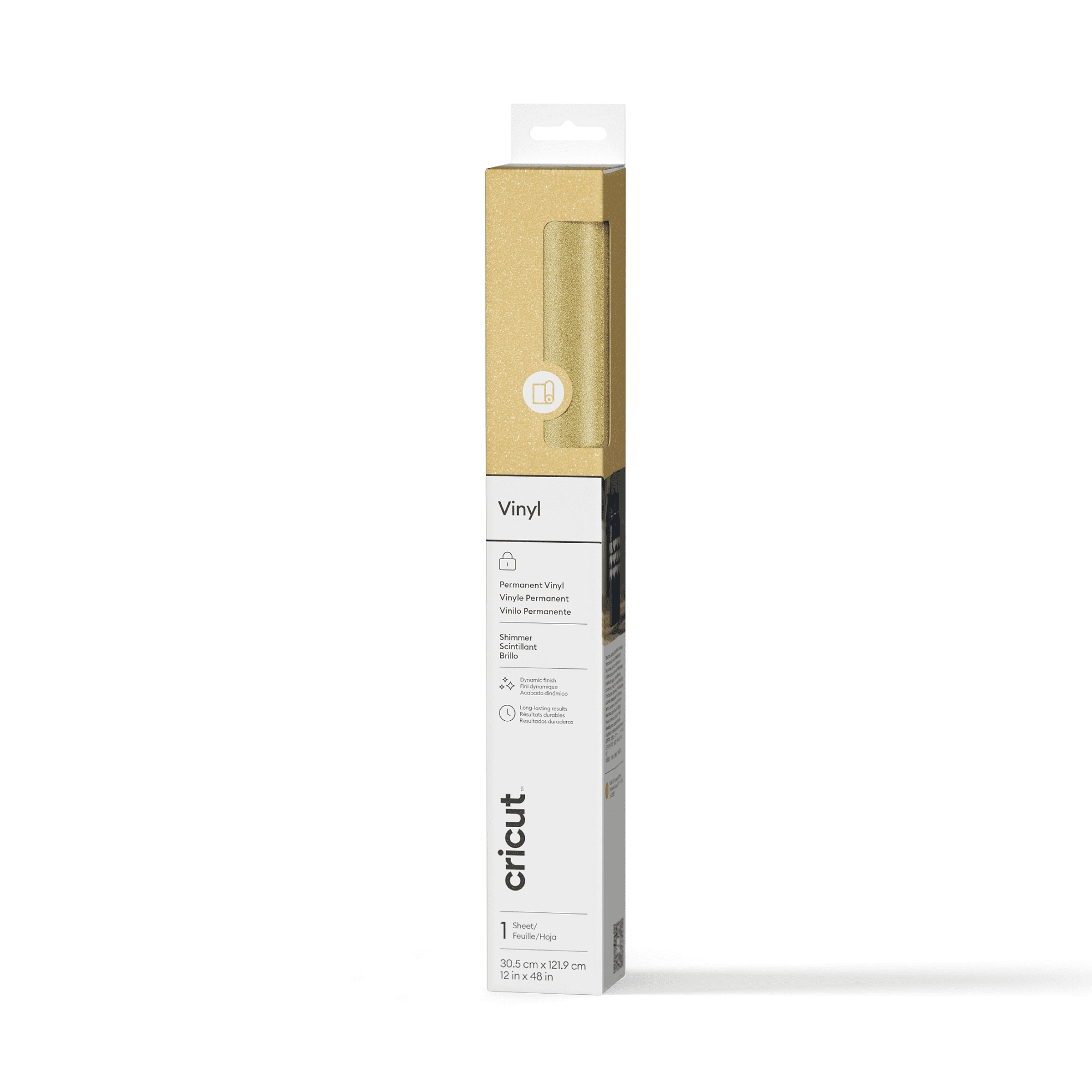 Cricut® Shimmer Vinyl – Permanent (4 ft), 12 x48, Gold
