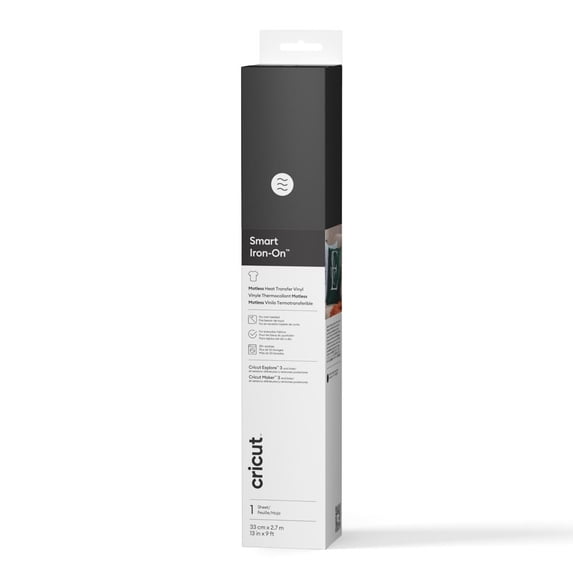 Cricut® Smart Iron-On™ Matless Heat Transfer Vinyl Roll, 13in x 9ft, Black