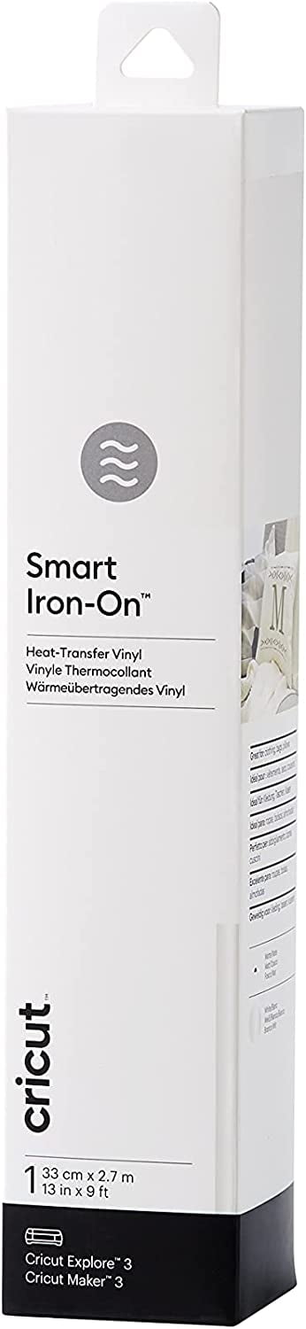 Cricut Smart Iron-On Heat-Transfer Vinyl , 1 Sheet , 33cm x 2.7m , White, (9ft) 2.7m (9ft) White