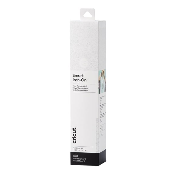 Cricut Smart Iron-On Matless Heat Transfer Vinyl Glitter (9 ft), 13" x 108", White