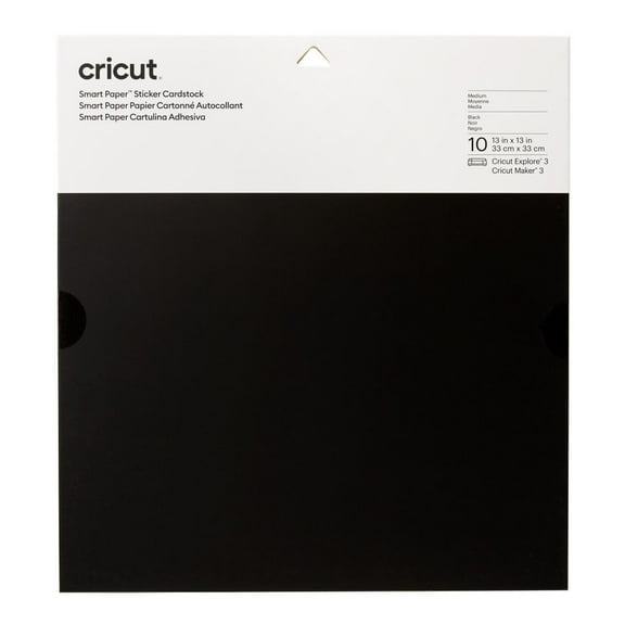 Cricut Smart Paper Sticker Cardstock | 10 Sheets | 33cm x 33cm | Black