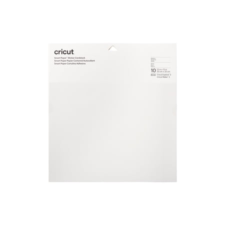 Cricut Smart Paper Sticker Cardstock, White, 13" x 13"