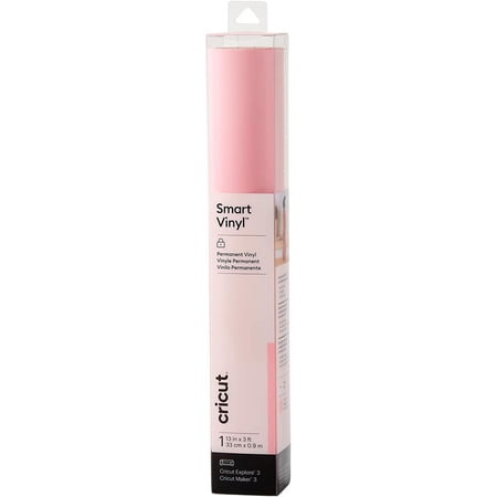 Cricut Smart Permanent Vinyl (13in x 3ft, Light Pink) for Explore and Maker 3 - Matless cutting for long cuts up to 12ft