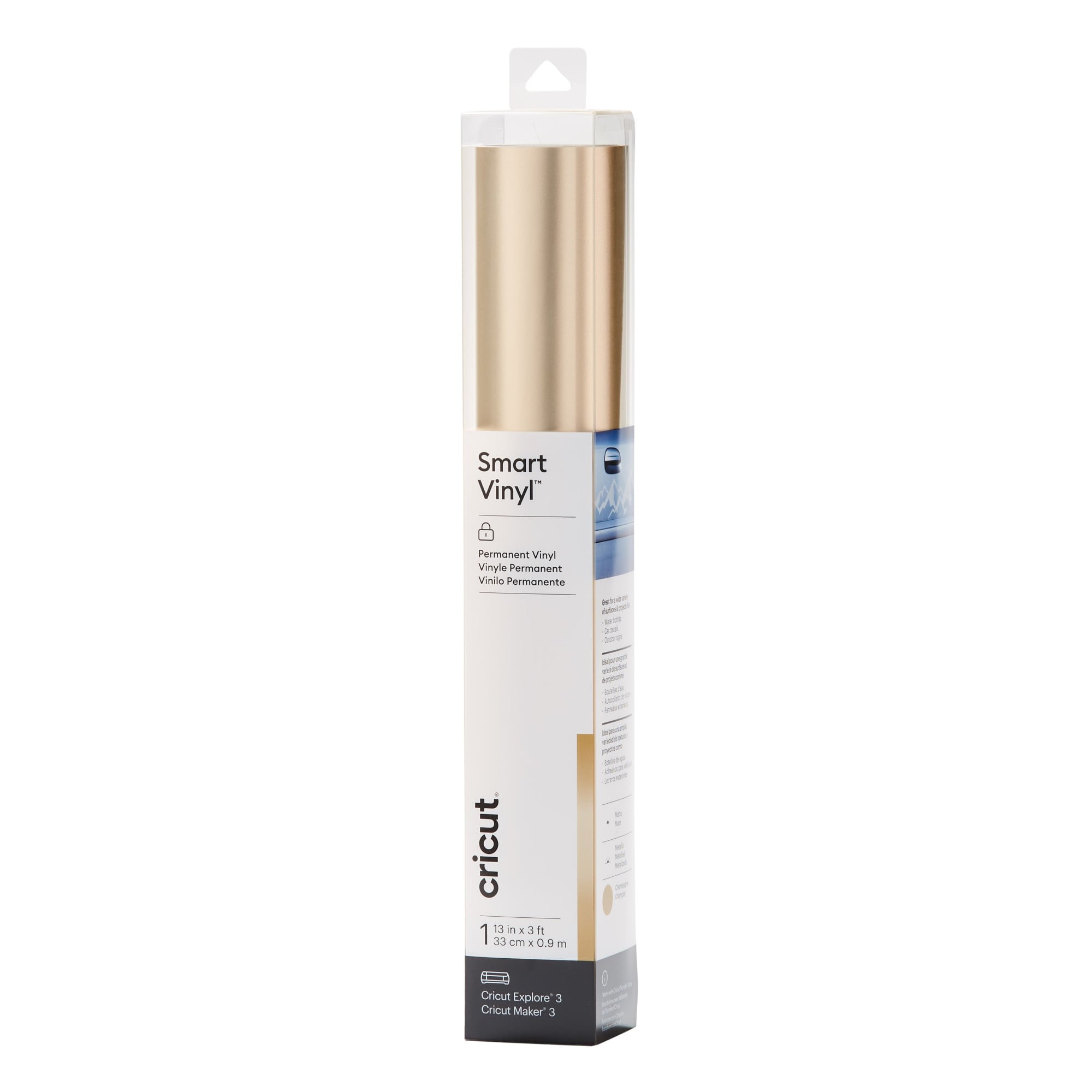 Cricut® Smart Vinyl™ Matte Metallic – Permanent (3 ft) - Champagne, 13" x 36"