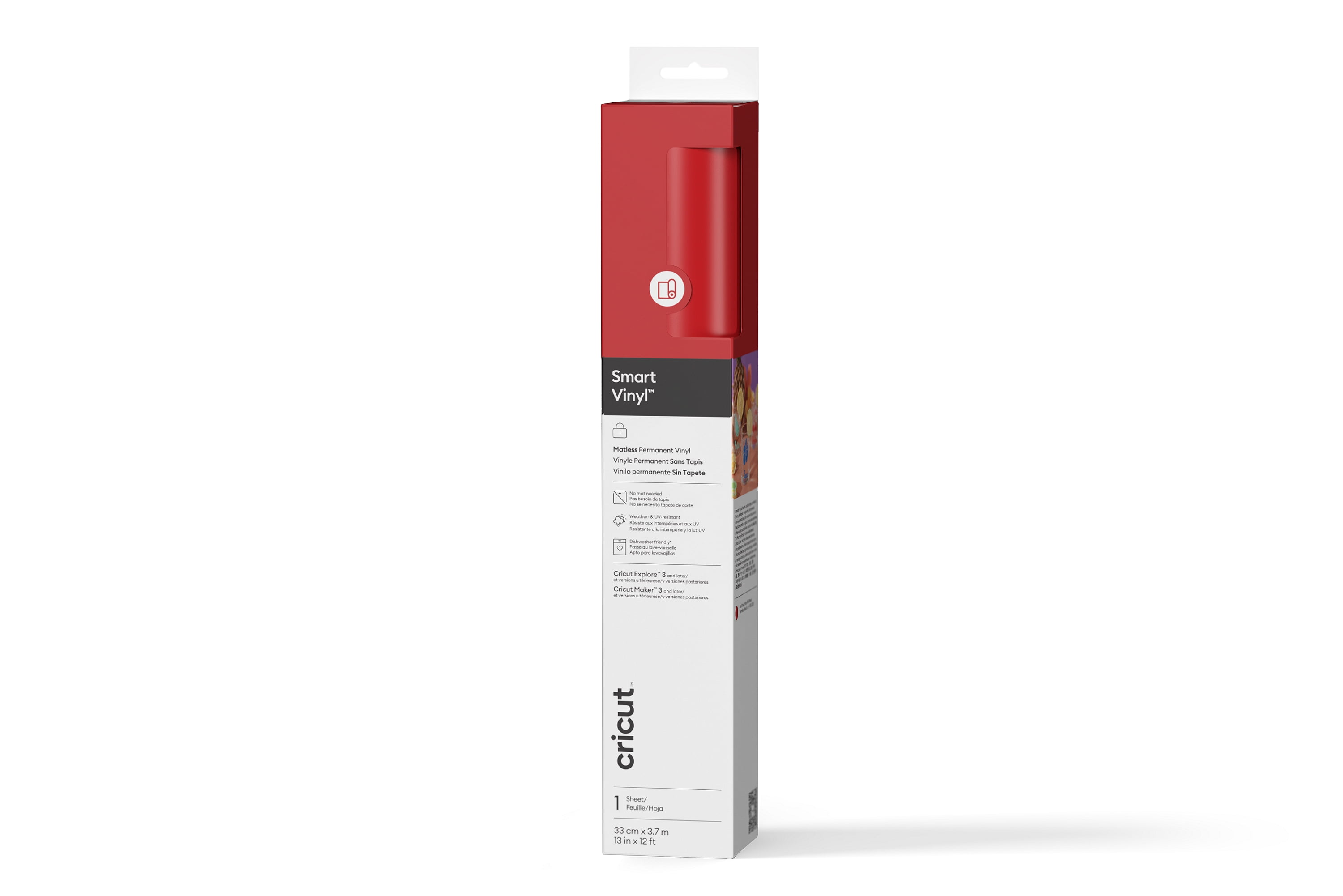 Cricut® Smart Vinyl™ Matless Permanent Vinyl (12 ft), 13 x12,Red