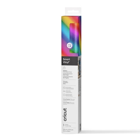 Cricut® Smart Vinyl™ Matless Permanent Shimmer Vinyl (13 in x 36 in), 13" x 36",Rainbow