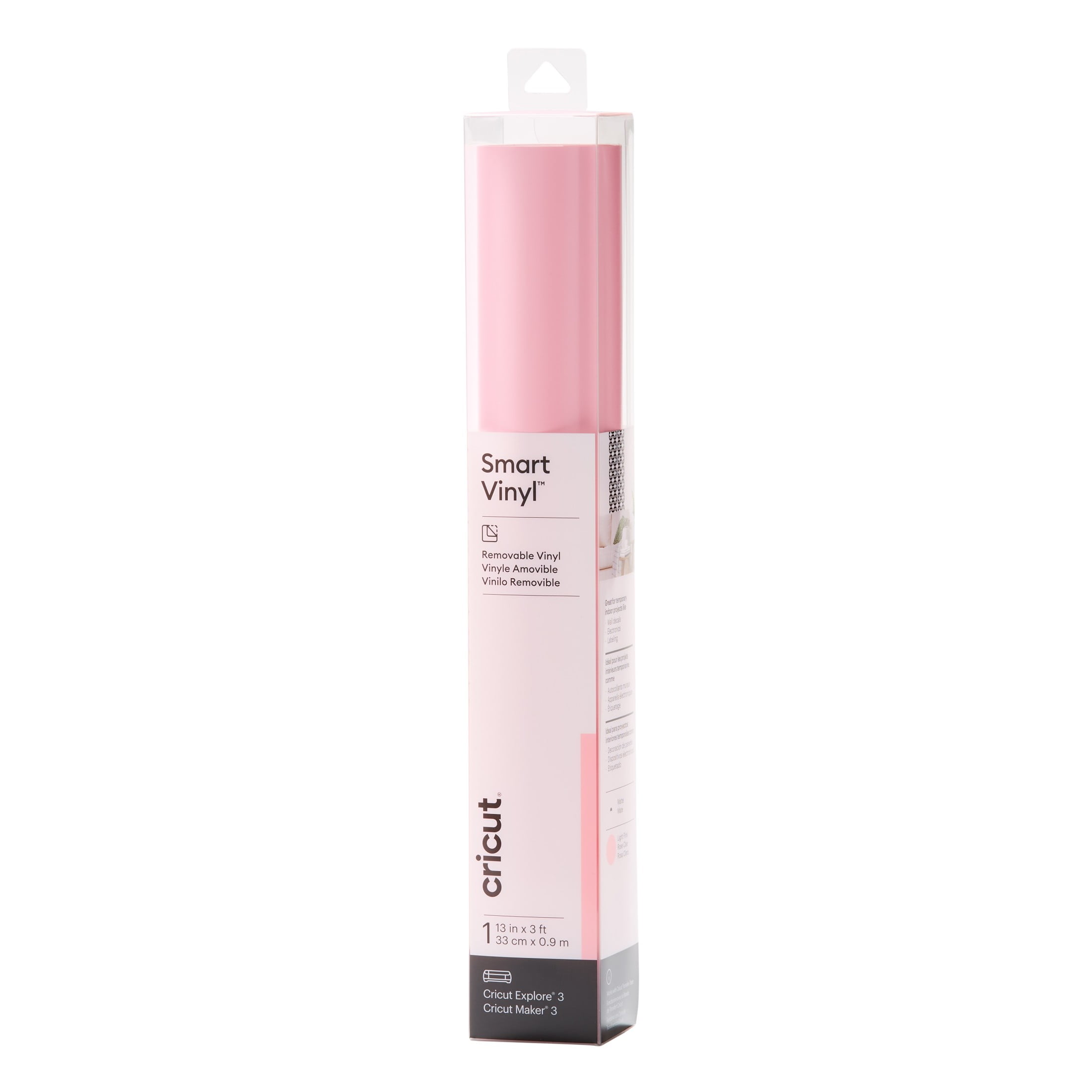 Cricut Smart Vinyl Removable (3 ft), Light Pink, 13" x 36" Roll