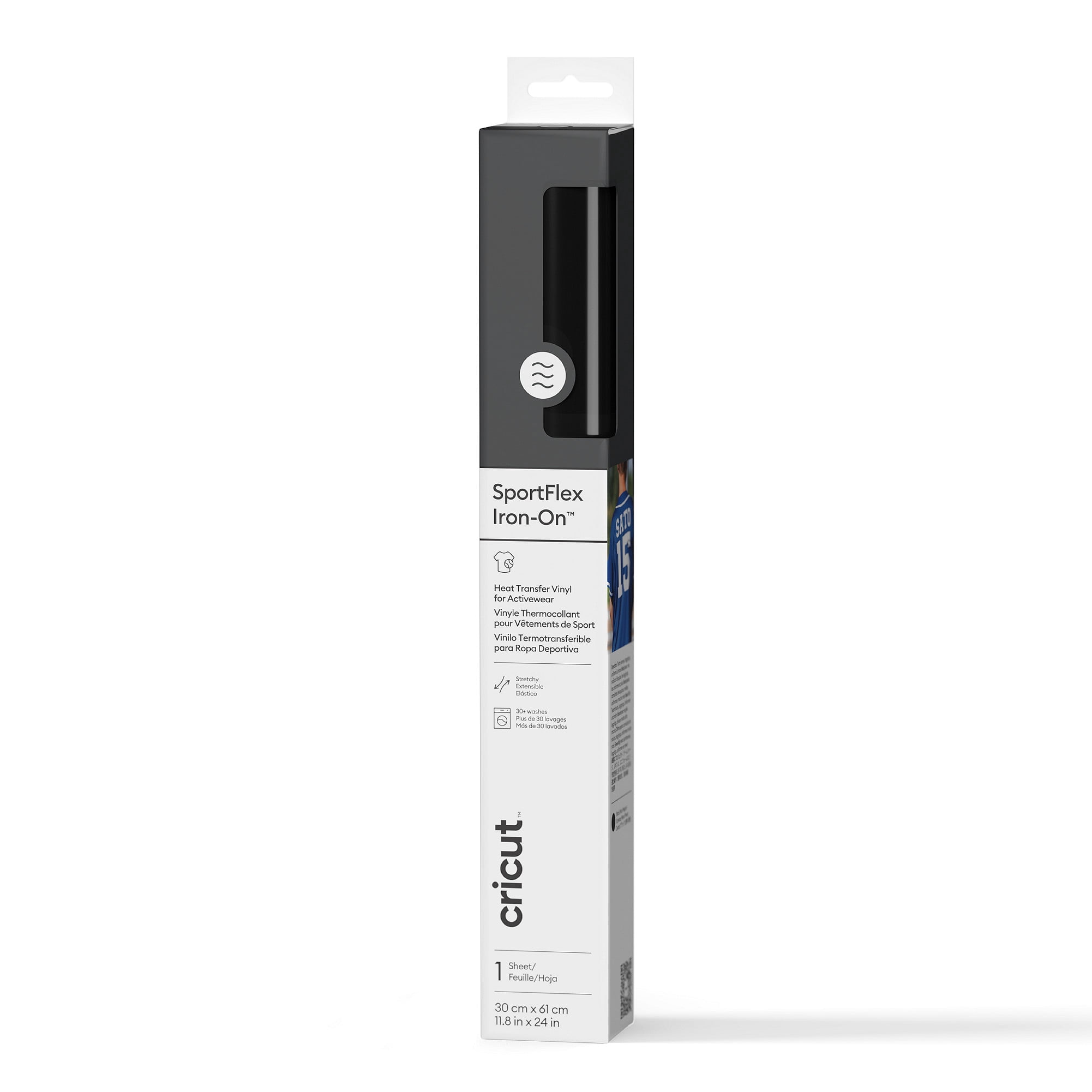 Cricut® Sportflex Iron-On™ Vinyl (2ft), 11.8" x 24", Black
