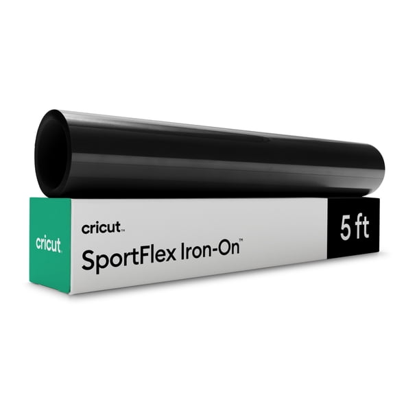 Cricut SportFlex Iron-On Heat Transfer Vinyl, Black, 5 ft, 1 Count