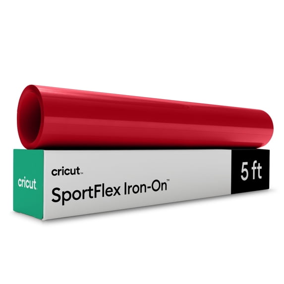 Cricut SportFlex Iron-On Heat Transfer Vinyl, Red, 5 ft, 1 Count