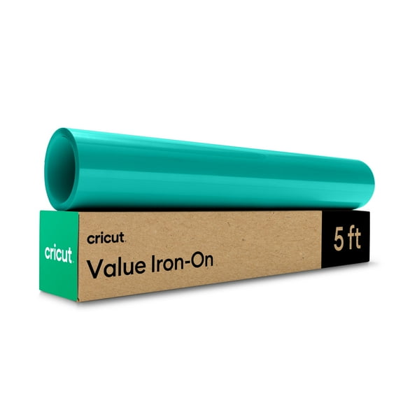 Cricut Value Iron-On Heat Transfer Vinyl Roll, 12 in x 5 ft, Teal, 1 Count