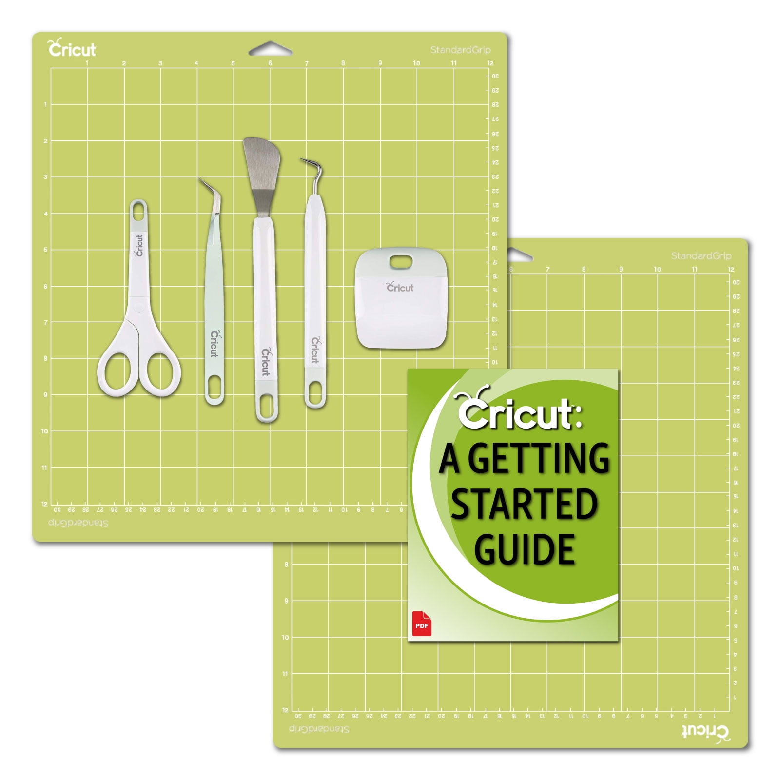 Cricut Tools Basic Set and 2 Pack Cutting Mats 12 in.x12 in. Guide