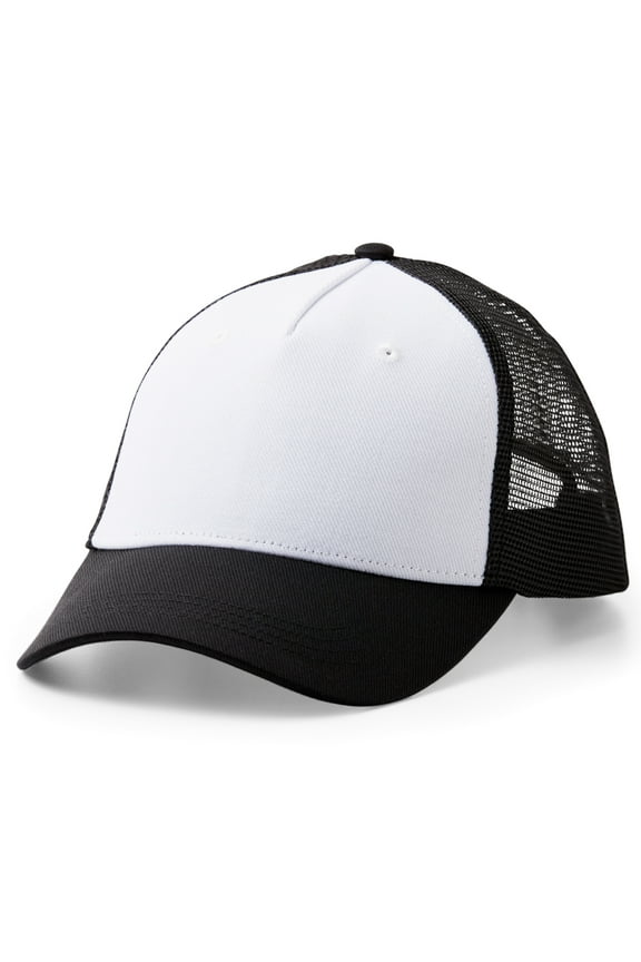 Trucker Hat Blank, Black/White (1 ct)