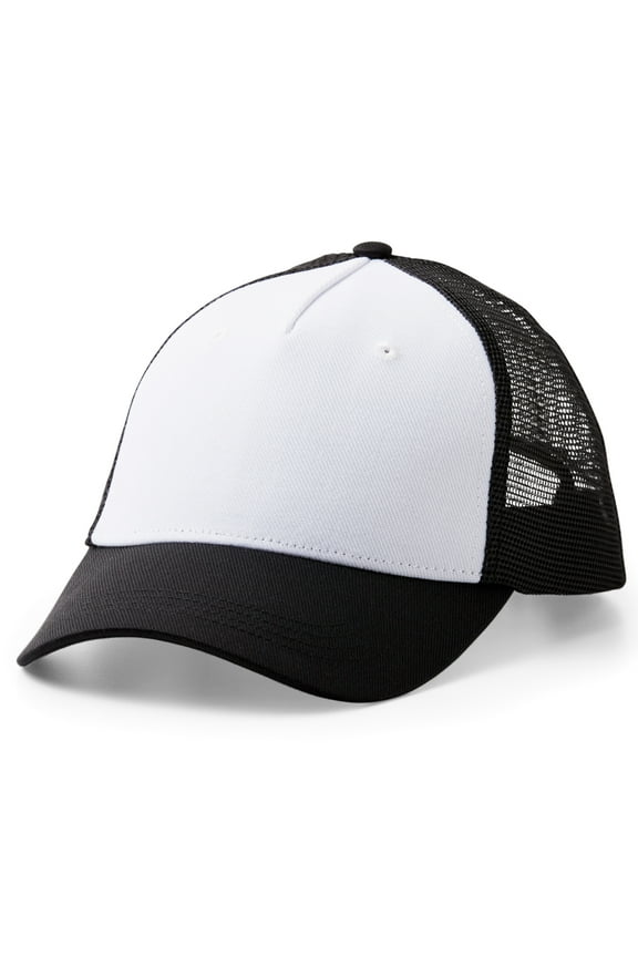 Trucker Hat Blank, Black/White (12 ct)