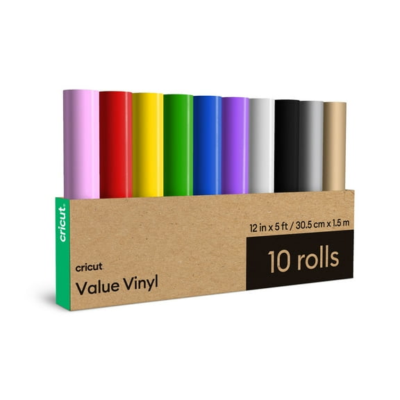 Cricut Value 12 in x 5 ft Rainbow Vinyl Rolls - 10 Count