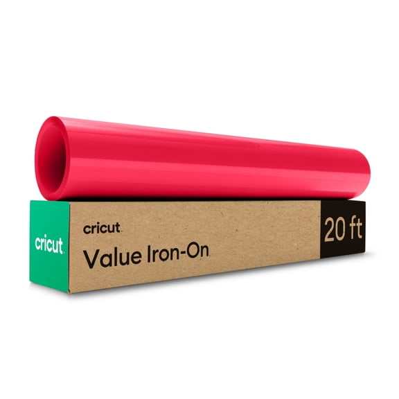 Cricut Value Iron-On Heat-Transfer Vinyl Roll, 12 in x 20 ft - Red