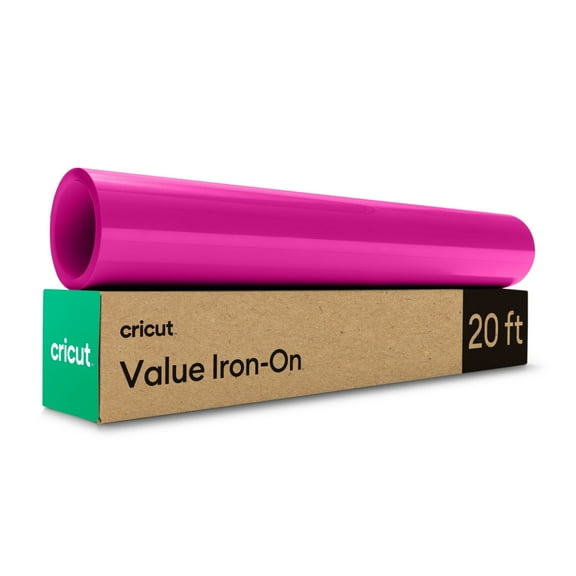 Cricut Value Iron-On Heat-Transfer Vinyl Roll, 12 in x 20 ft - Pink