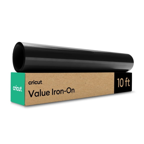 Cricut Value Heat Transfer Iron-On, 12 in x 10 ft - Black
