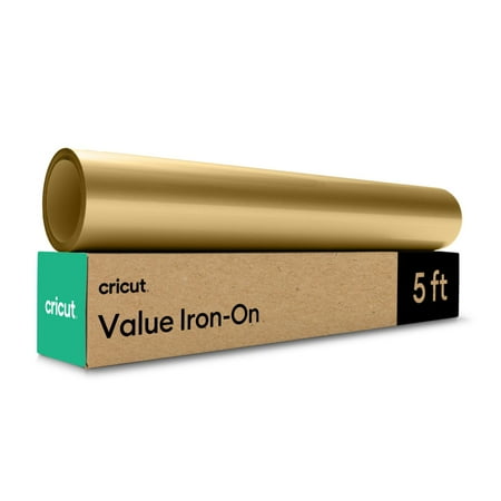 Cricut Value Iron-On Heat Transfer Vinyl Roll, 12 in x 5 ft - Gold