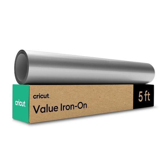 Cricut Value Iron-On Heat Transfer Vinyl Roll, 12 in x 5 ft - Silver