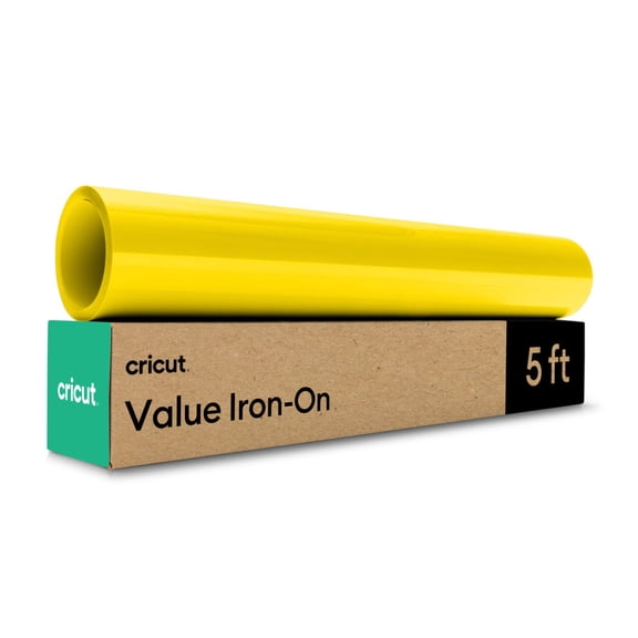 Cricut Value Iron-On Heat Transfer Vinyl Roll, 12 in x 5 ft - Yellow