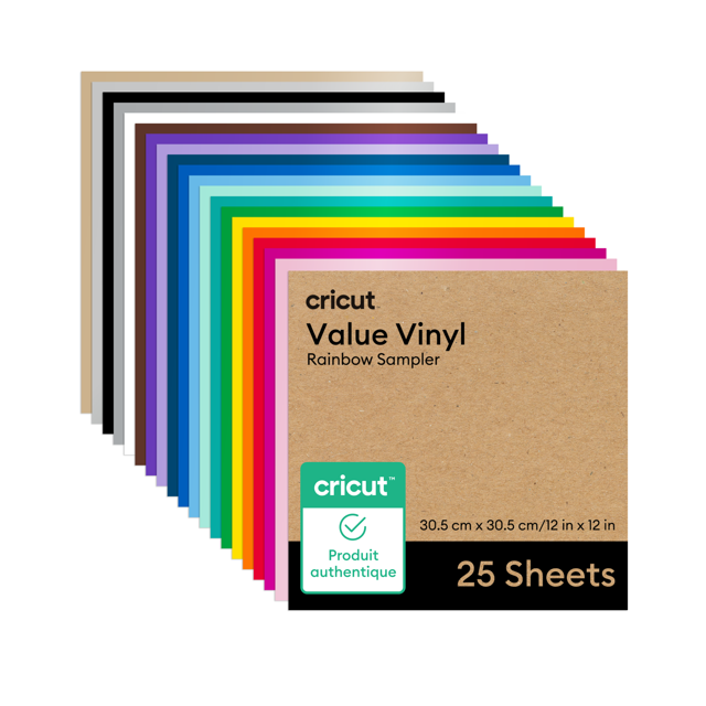 Cricut® Value Permanent Vinyl, 25ft Rainbow Sampler 12in x 12in (25