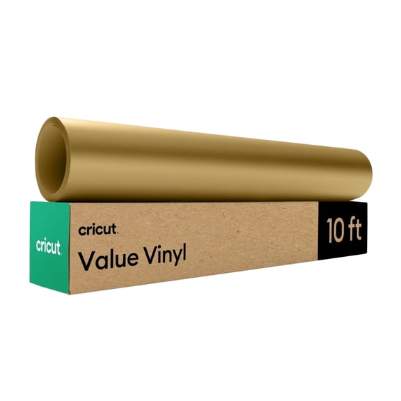 Cricut Matte Value Permanent Vinyl Roll, 12 in x 10 ft, Gold