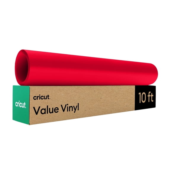 Cricut Matte Value Permanent Vinyl Roll, 12 in x 10 ft, Red