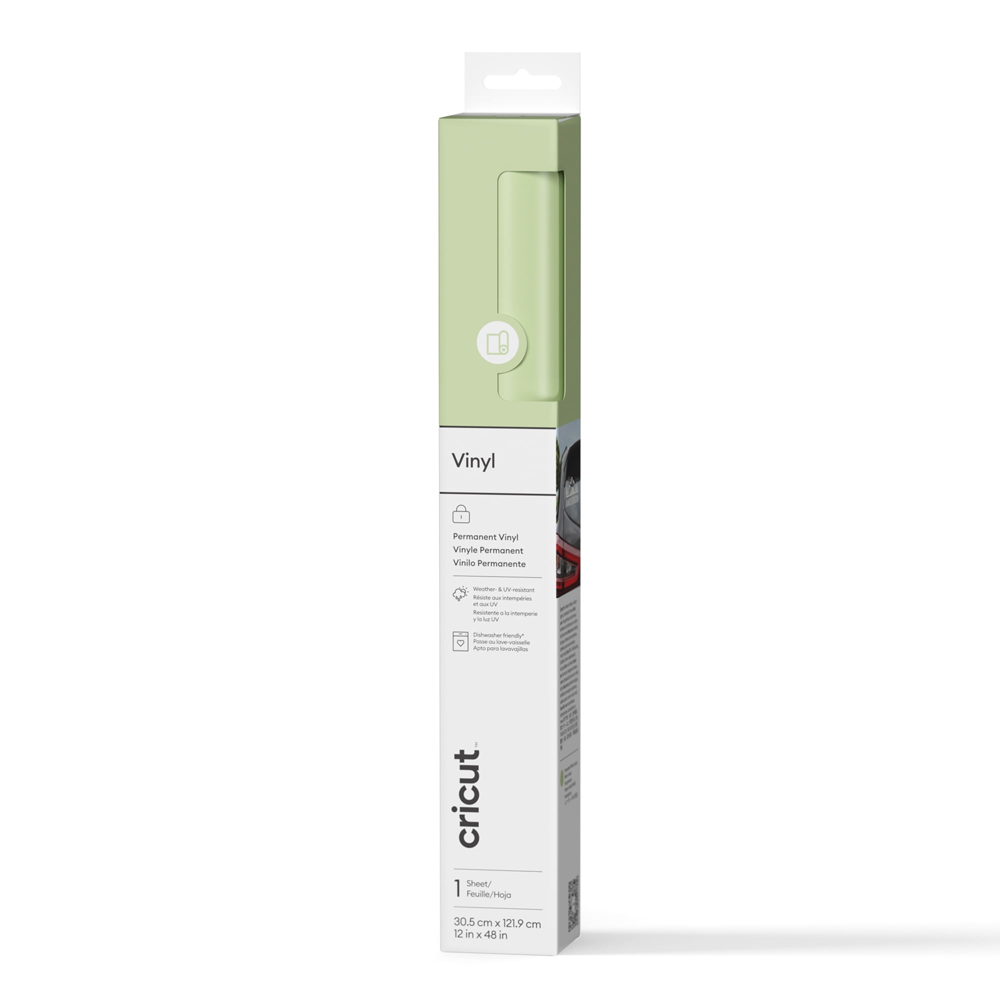 Cricut® Glossy Vinyl – Permanent (4ft), 12" x 48", Honeydew