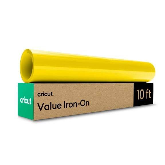 Cricut Value Iron-On Heat Transfer Vinyl Roll, 12 in x 10 ft, Yellow