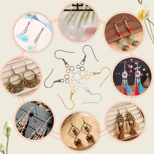 Cridoz 960PCS Earrings Making Supplies Kit with 240PCS Earring Hooks, 420PCS Jump Rings and 300PCS Earring Backs for Earring Making and Repair (Multicolors)