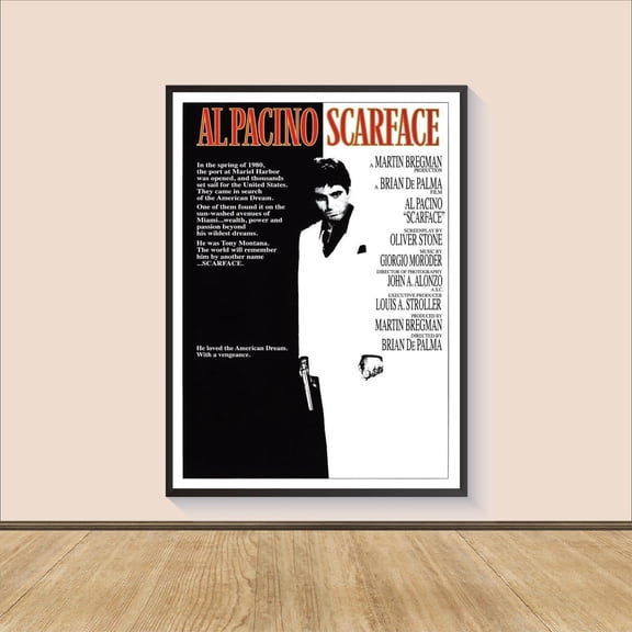 Crime Drama Wall Art Cuban Refugee Miami Kingpin Decor, Unframed Poster