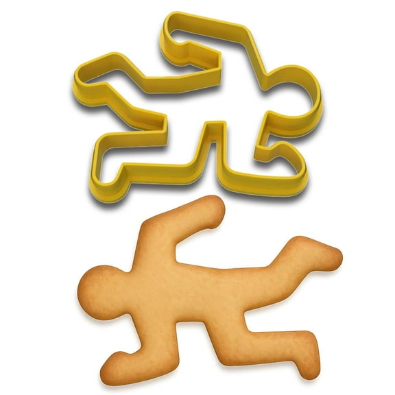 Crime Scene Body Outline Cookie Cutter, Style 2 (4x3") - Perfect for Mystery or Halloween-Themed Baking and Crafts